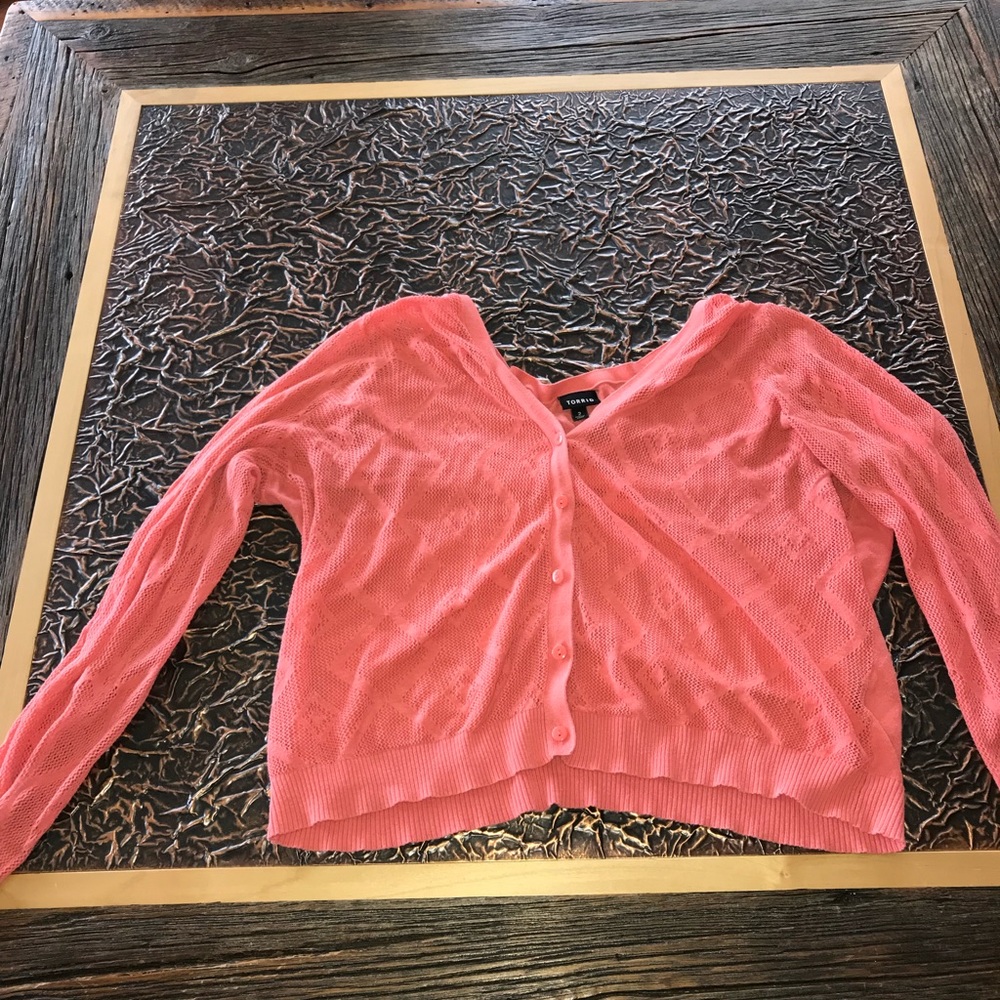 Lightweight torrid 2 cardigan salmon/ melon